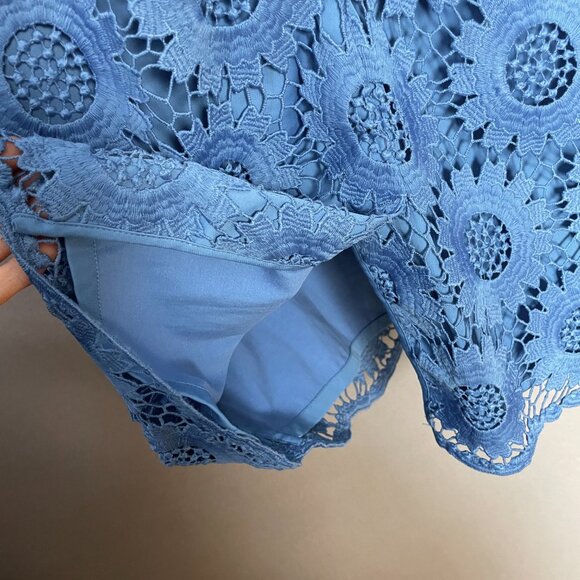 Talbots Dress Sunflower Lace Sheath Short Sleeve Cornflower Blue Size 6 Feminine - Picture 10 of 14